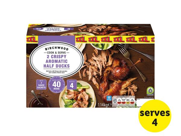 XXL 2 Crispy Aromatic Half Ducks with Hoisin Sauce Pancakes