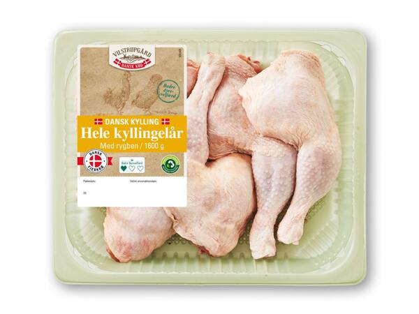 VILSTRUPGÅRD Danske kyllingeunderlår, hele lår med ryg, kyllingebrystfilet uden vand eller kyllingeinderfilet