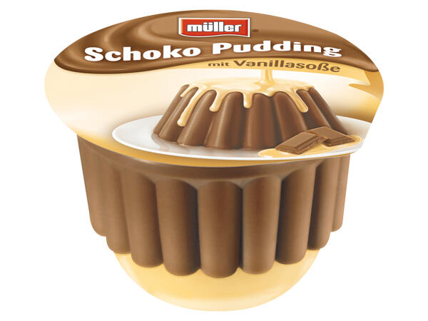 Müller Pudding mit Sauce