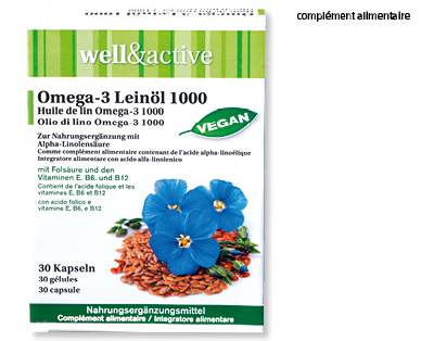 Capsules oméga 3-huile de lin WELL & ACTIVE