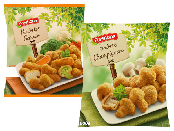 FRESHONA Panierte Champignons oder paniertes Gemüse