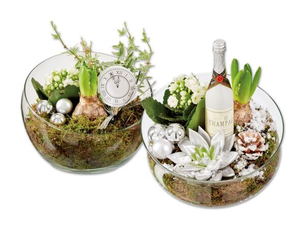 Silvesterarrangement im Glas