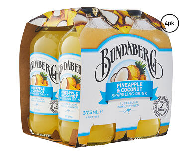 Bundaberg Sparkling Pineapple & Coconut Drink 4 x 375ml