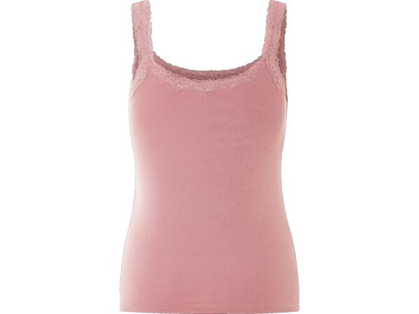 Ladies' ribbed vest tops with lace, 3 pieces
