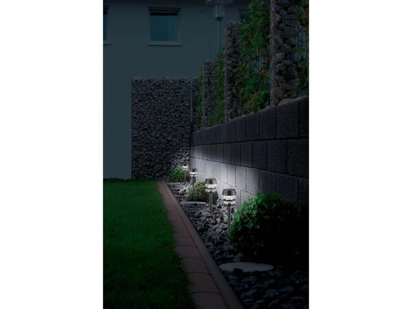 LED solar lights with ground spike, 4 pieces