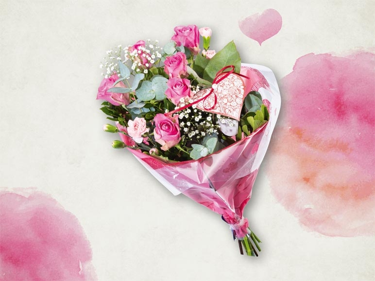 Bouquet de roses et d'œillets (dès 6.5.)