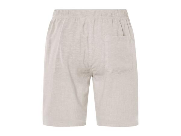 Livergy Men's Linen Blend Shorts - Beige