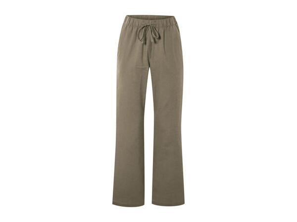 Esmara Ladies' Linen Blend Trousers - Olive