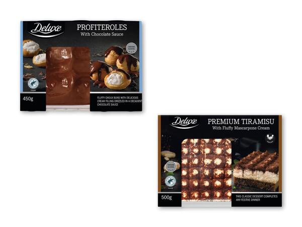 DELUXE Profiteroles eller tiramisu