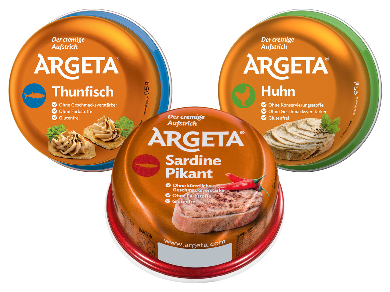 ARGETA Hühner-/Thunfisch-Aufstrich, Sardinen oder Halal