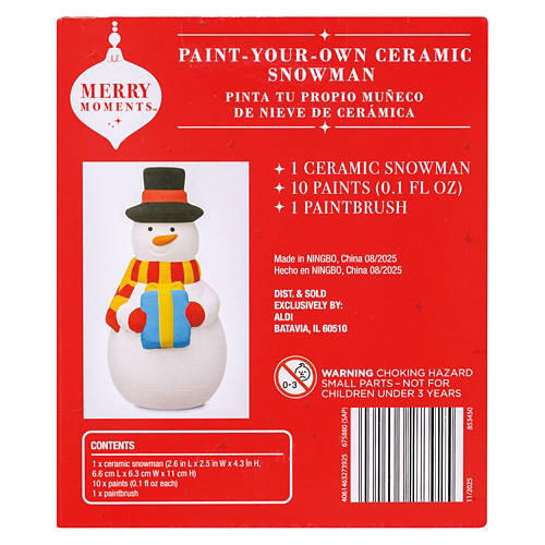 Paint-Your-Own Ceramic - Snowman