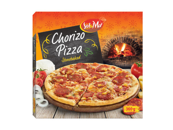 Pizza med chorizo