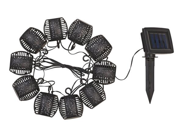 Livarno Home Solar Flaming Lantern String Lights