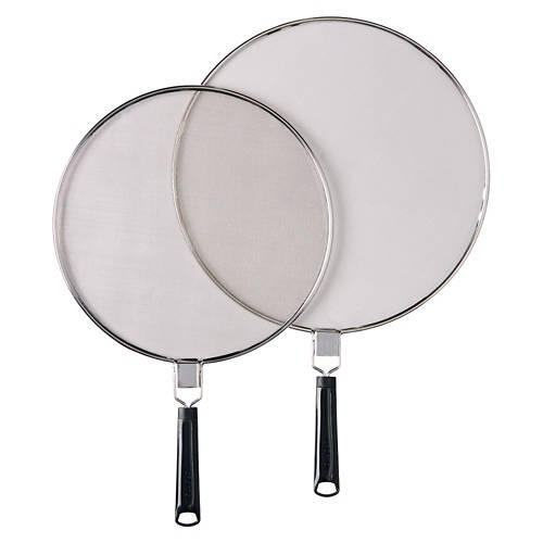 2 Pack Stainless Steel Splatter Screen, Black