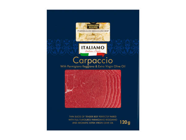Italiamo Carpaccio with Parmigiano Reggiano & Extra Virgin Olive Oil