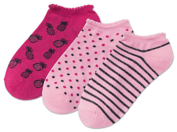 Kinder Sneakersocken, 3 Paar
