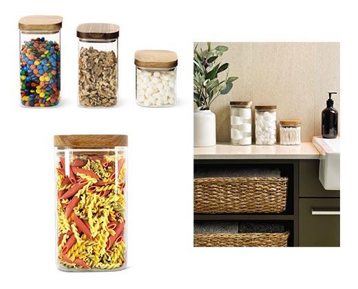 Crofton
6-Piece Glass Canister Set with Acacia Wood Lids