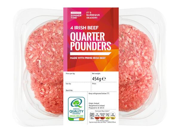 4 Irish Beef Quarter Pounders