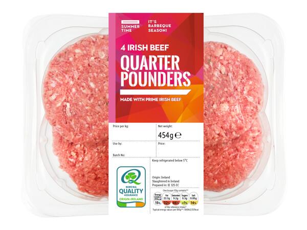 4 Irish Beef Quarter Pounders