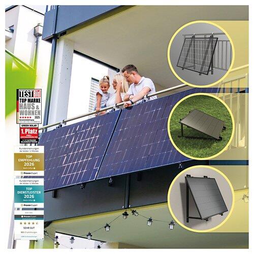 GREEN SOLAR Balkonkraftwerk Boden/Wand/Balkon 1.000/800 W