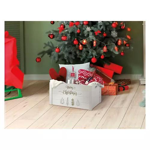 Winter Farmhouse Crate, White
