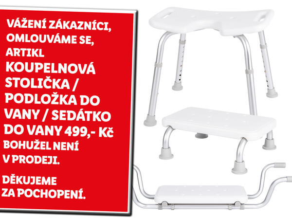 KOUPELNOVÁ STOLIČKA / PODLOŽKA DO VANY / SEDÁTKO DO VANY