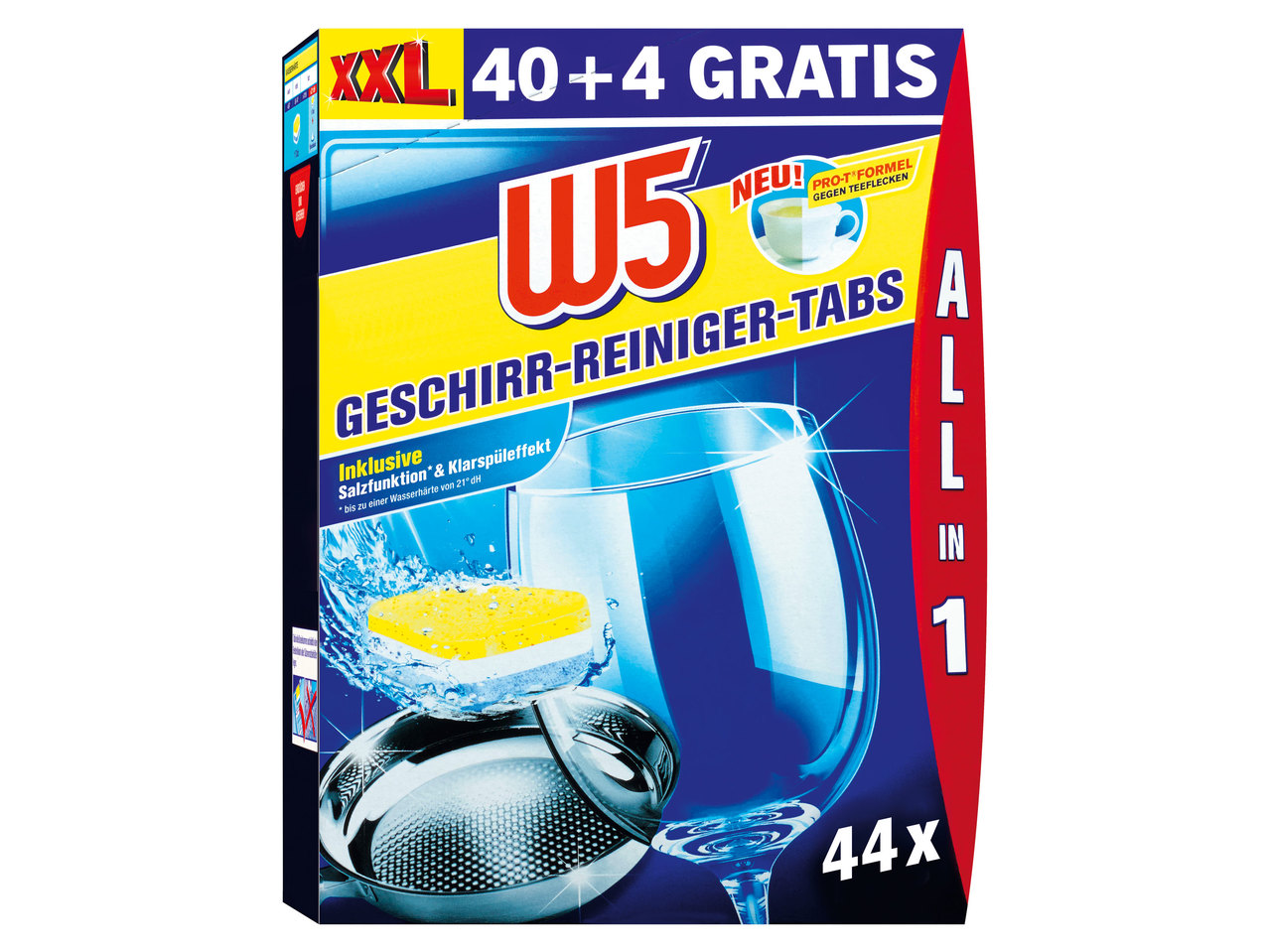 W5 Geschirrspültabs 40+4 Tabs gratis