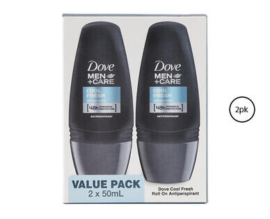 Dove Antiperspirant Roll-On Deodorant for Men or Women 2 x 50ml