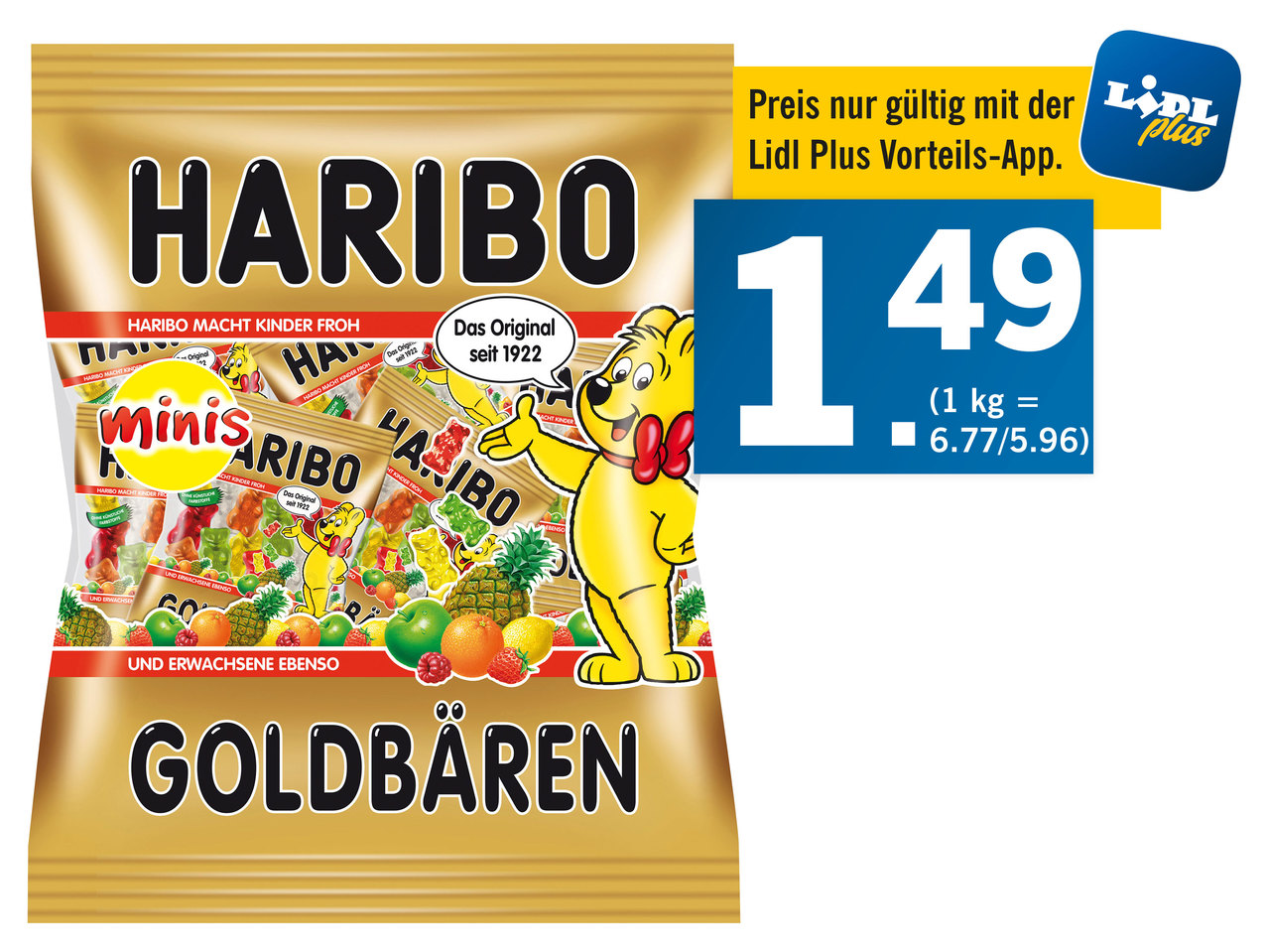 HARIBO Goldbären/Saftgoldbären Minis