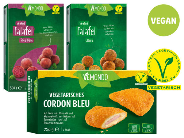 Vegetarisches Cordon Bleu oder vegane Falafel