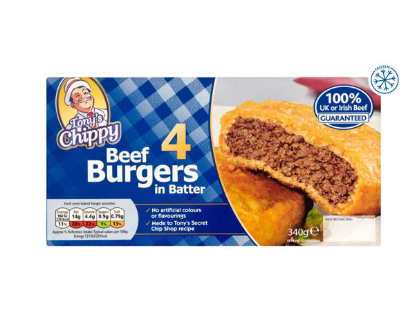 Tony's Chippy Battered Hamburgers