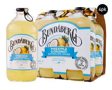 Bundaberg Brewed Pineapple & Coconut Drink 4 x 375ml