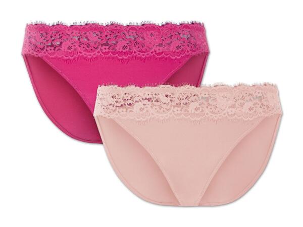 Damen Mini-Slips mit Spitze, 2 Stück