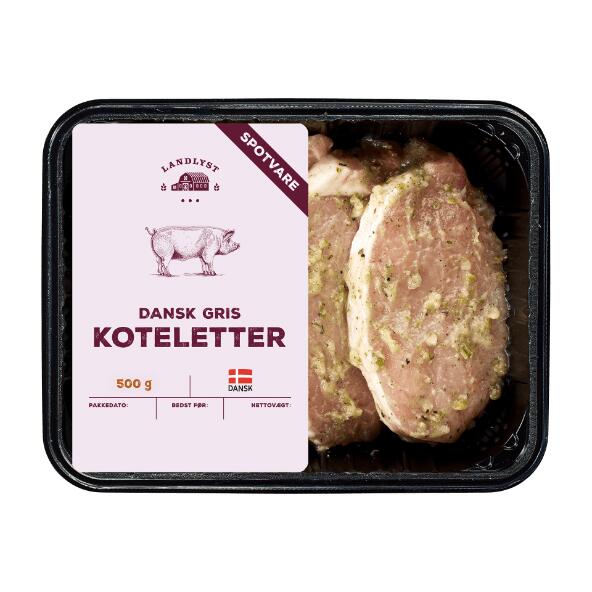 Koteletter med hvidløg af dansk gris