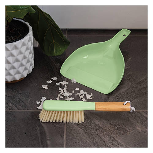 Premium Dustpan and Brush Set, Green