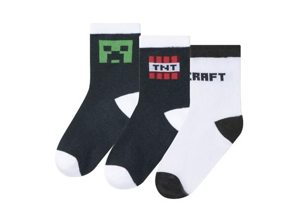 Boys' socks, 3 pairs "Minecraft"