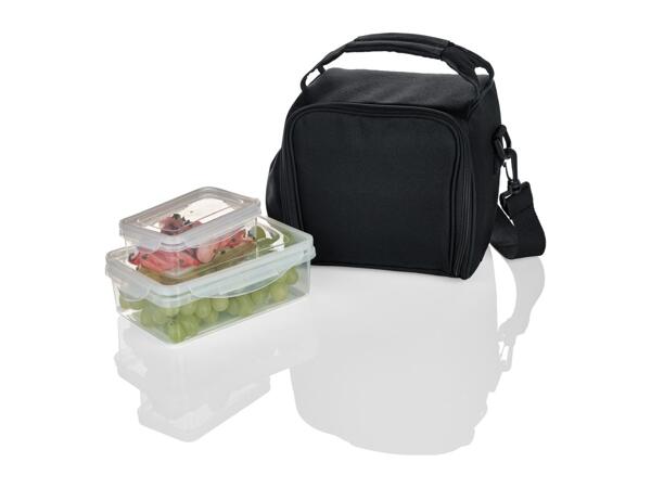 Livarno Home Black Cool Bag with Lunch Boxes