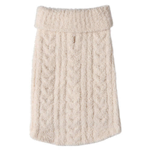 Pet Ultra Cozy Super Soft Sweater, Cable-Knit Cream, M