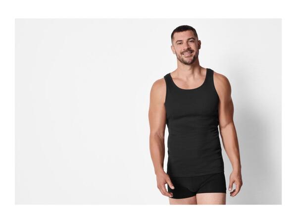 Livergy Men's Ribbed Vests - 3 Pack - Black