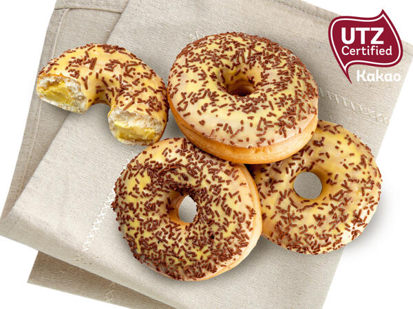 Gefüllter Vanille-Creme-Donut