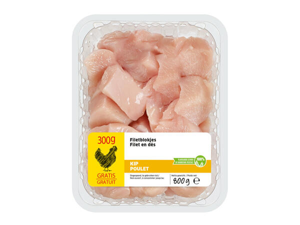 Dés de filet de poulet