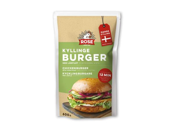 ROSE/​VILSTRUPGÅRD Kyllingeburgere eller hakkebøffer