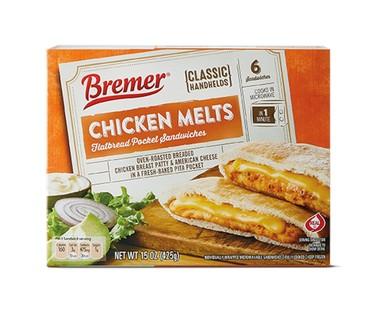 Bremer Angus Cheeseburger or Chicken Pita Melts