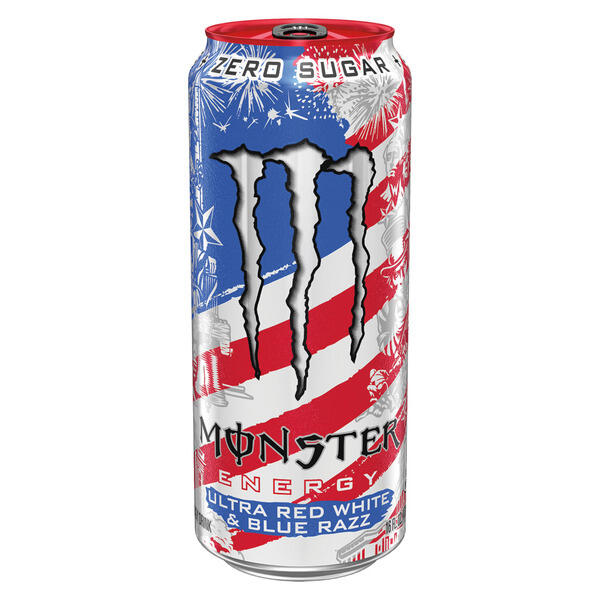 Monster Zero Sugar Red White & Blue Energy Drink