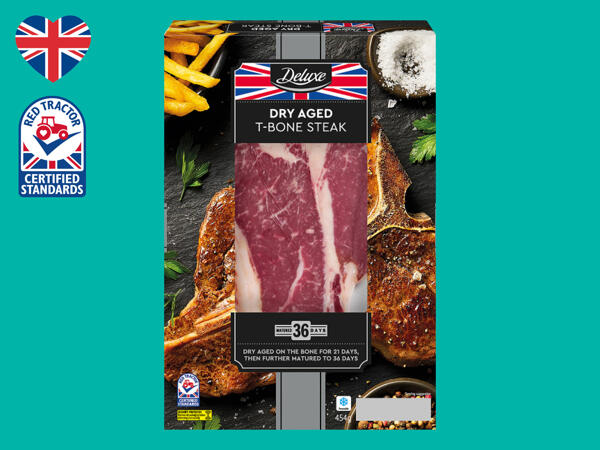 Deluxe 36 Day Matured Dry Aged T-Bone British Beef Steak