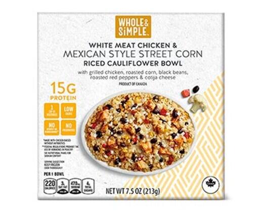 Whole & Simple 
 Mex Street Corn or Cilantro Lime Chicken Cauliflower Bowl