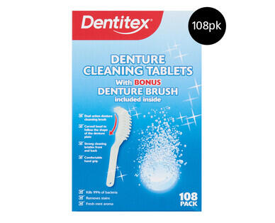 Denture Cleaning Tablets with Brush