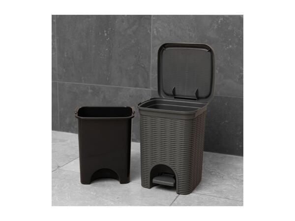 Addis Wicker Effect Bathroom Pedal Bin - Grey
