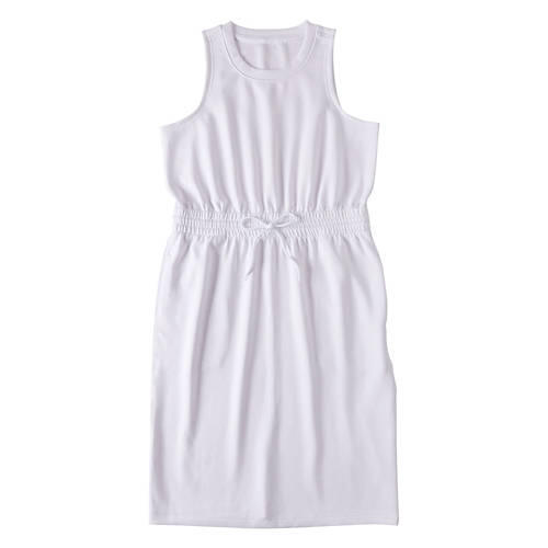 Ladies Sleeveless Soft Midi Dress - White, L