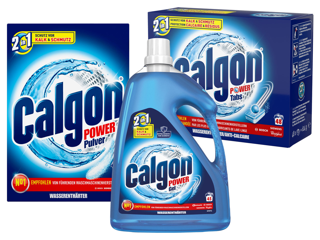 CALGON Wasserenthärter Pulver, Gel oder Tabs